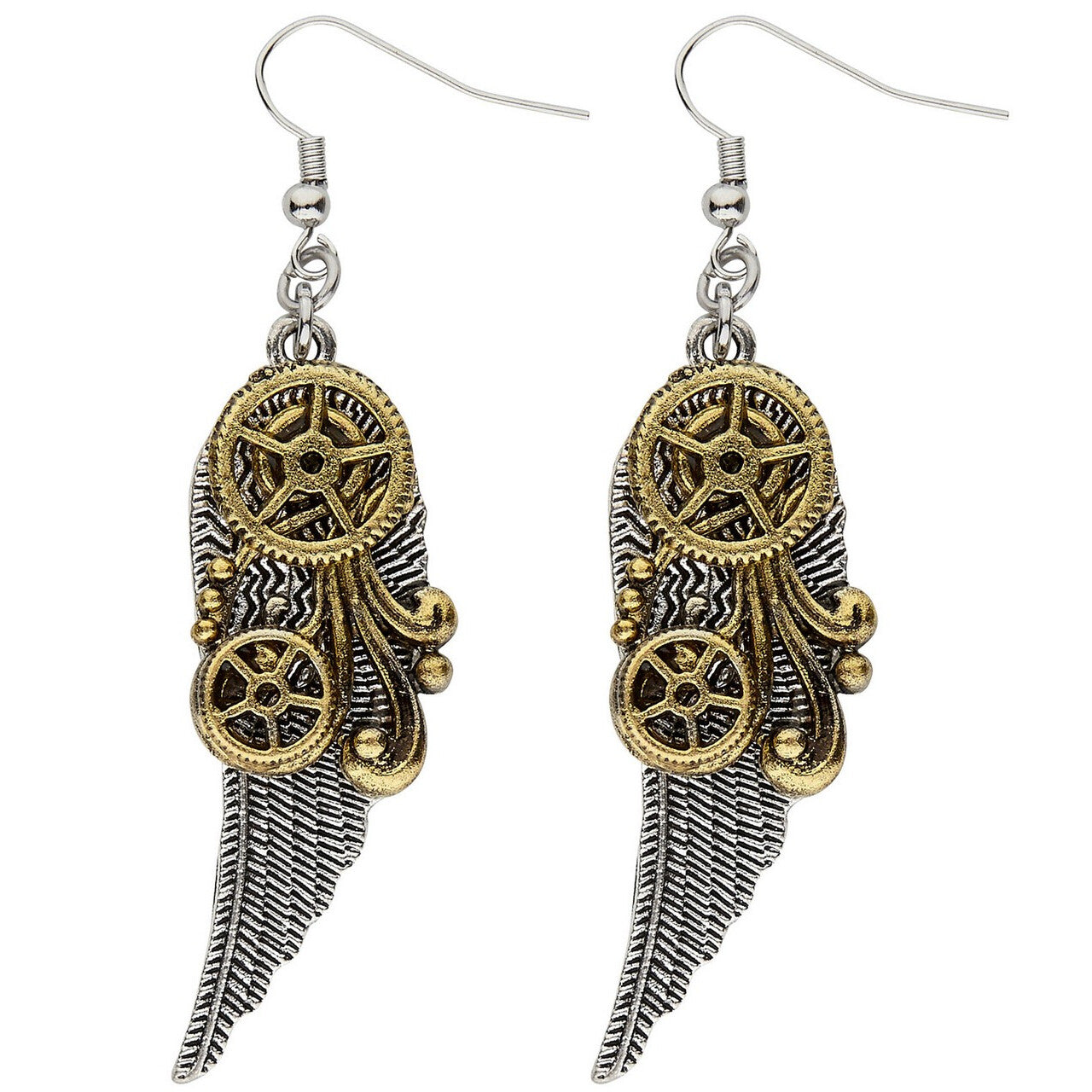 Op deze afbeelding zie je een Accessoires, van het merk Widmann. Oorbellen Steampunk Met Vleugels Wonka