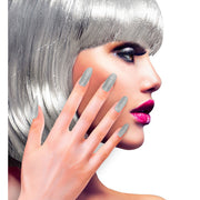 Op deze afbeelding zie je een Accessoires, van het merk Widmann. Nagels Pearly Iriserend Glitter Zilver
