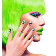 Op deze afbeelding zie je een Accessoires, van het merk Widmann. Bonte Nagels Bollen Neon