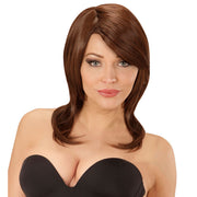 Op deze afbeelding zie je een Accessoires, van het merk Widmann. Pruik Foxy Megan Bruin