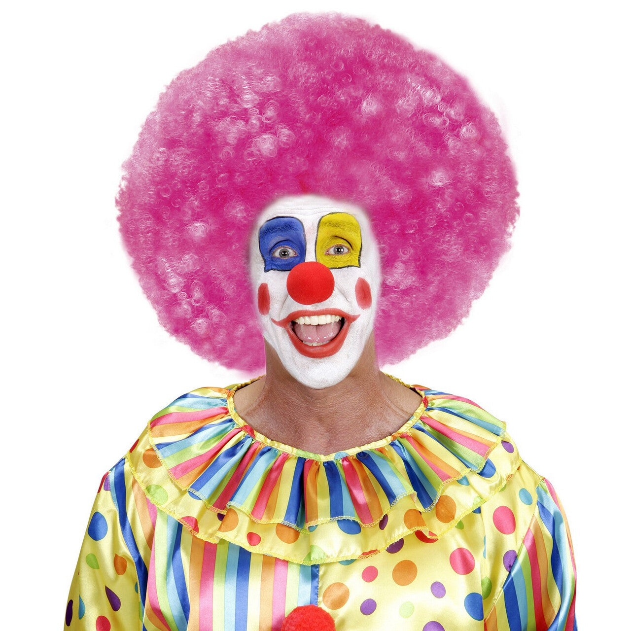 Op deze afbeelding zie je een Accessoires, van het merk Widmann. Pruik Jimmy Flash Extra Krul, Neon Roze