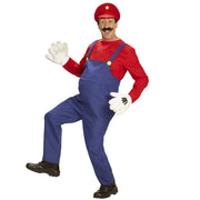 Op deze afbeelding zie je een Kostuums, van het merk Widmann. Super Loodgieter Mario Man Kostuum