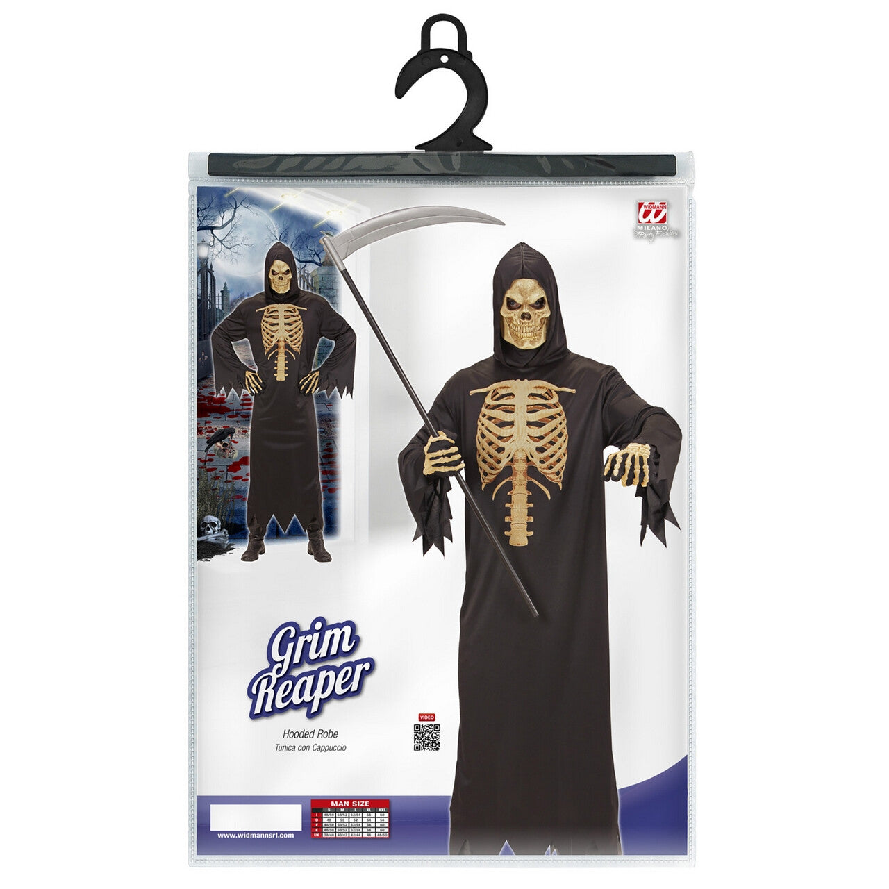 Op deze afbeelding zie je een Kostuums, van het merk Widmann. Realistische Borstkas Reaper Man Kostuum