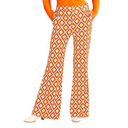 Op deze afbeelding zie je een Kostuums, van het merk Widmann. Groovy Gwendolyn 70s Dames Broek, Ruit Vrouw