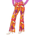 Groovy Gwendolyn 70er Jahre Hose, Orchidee Damen