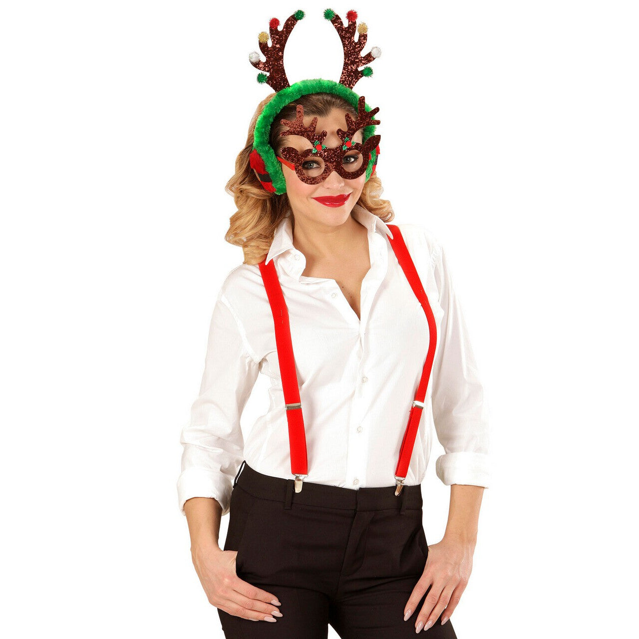 Op deze afbeelding zie je een Accessoires, van het merk Widmann. Rendier Hoofdbedekking Hoofdtelefoon