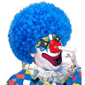 Afro Clown Perücke Locken, Hellblau