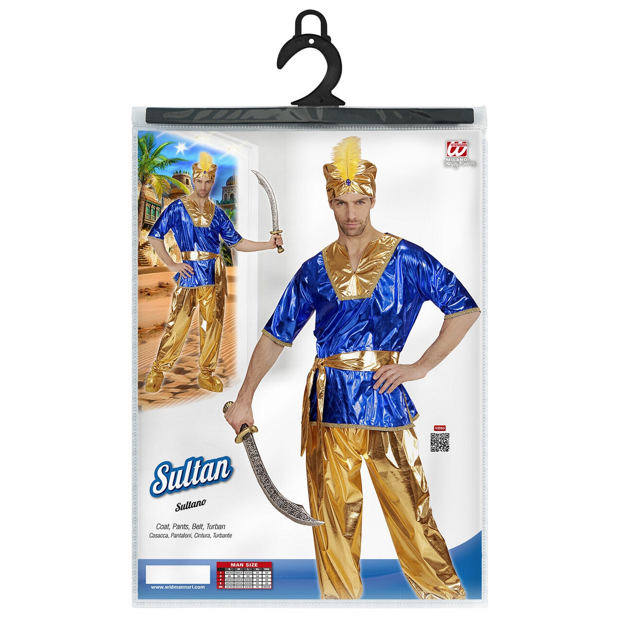 Op deze afbeelding zie je een Kostuums, van het merk Widmann. Sultan Suleiman Kostuum