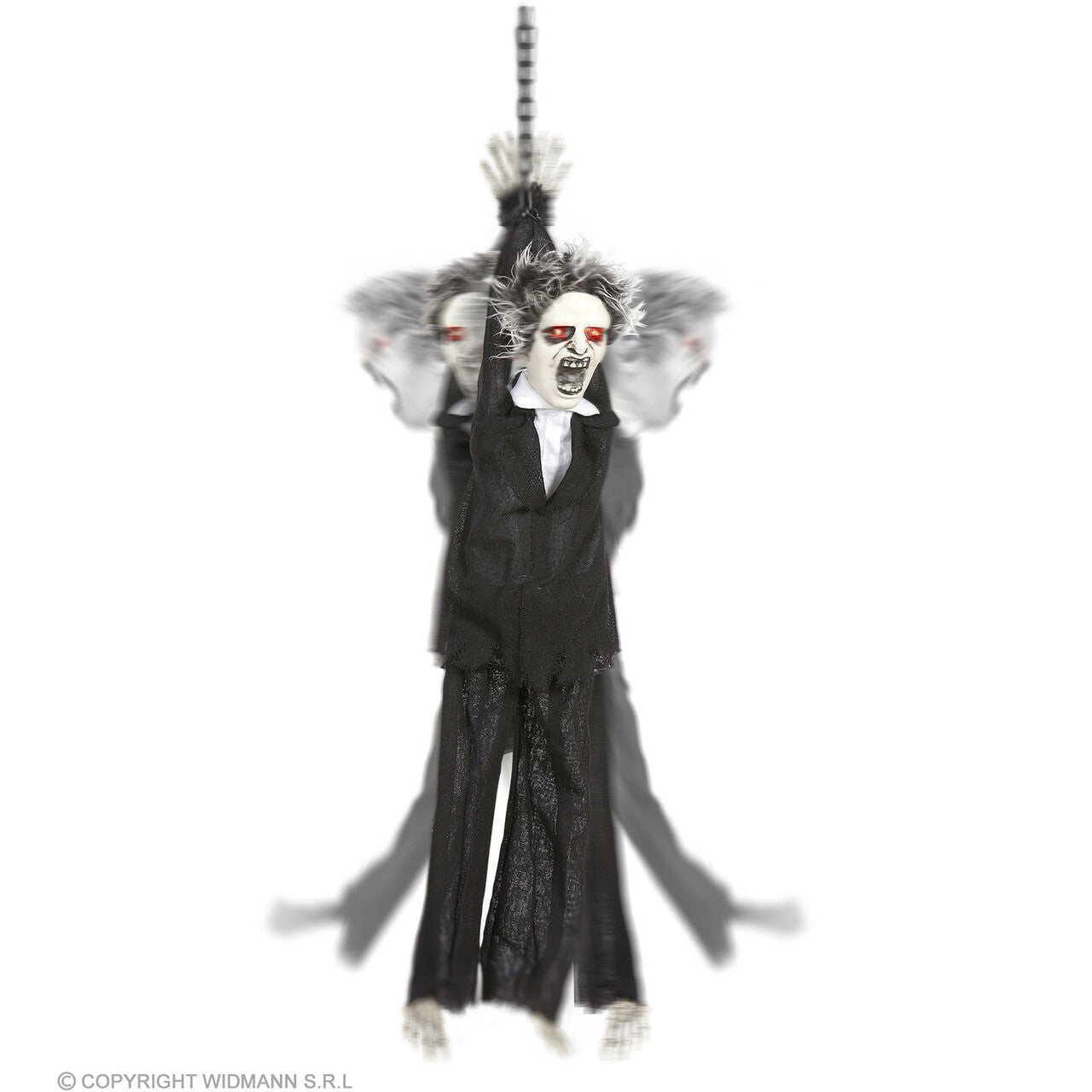 Op deze afbeelding zie je een Decoratie, van het merk Widmann. Luidruchtig Hangend Schuddend En Lachend Spook 80 Centimeter