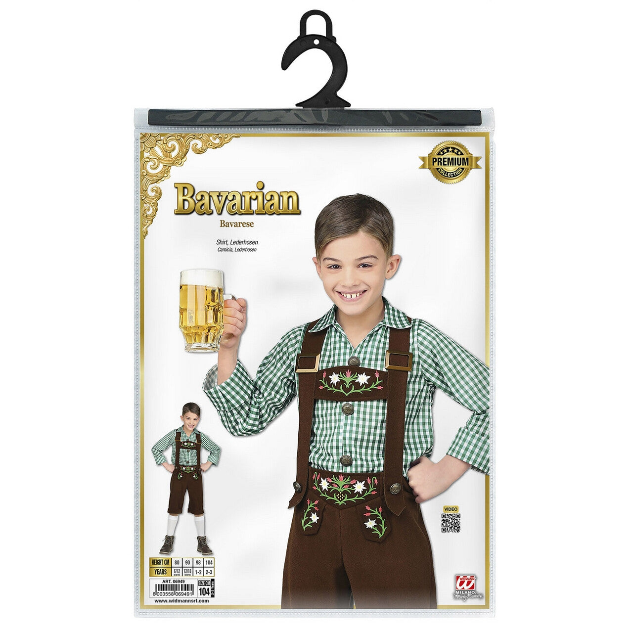 Op deze afbeelding zie je een Kostuums, van het merk Widmann. Bruine Lederhosen Met Shirt Jong Geleerd Bierfeest Jongen Kostuum