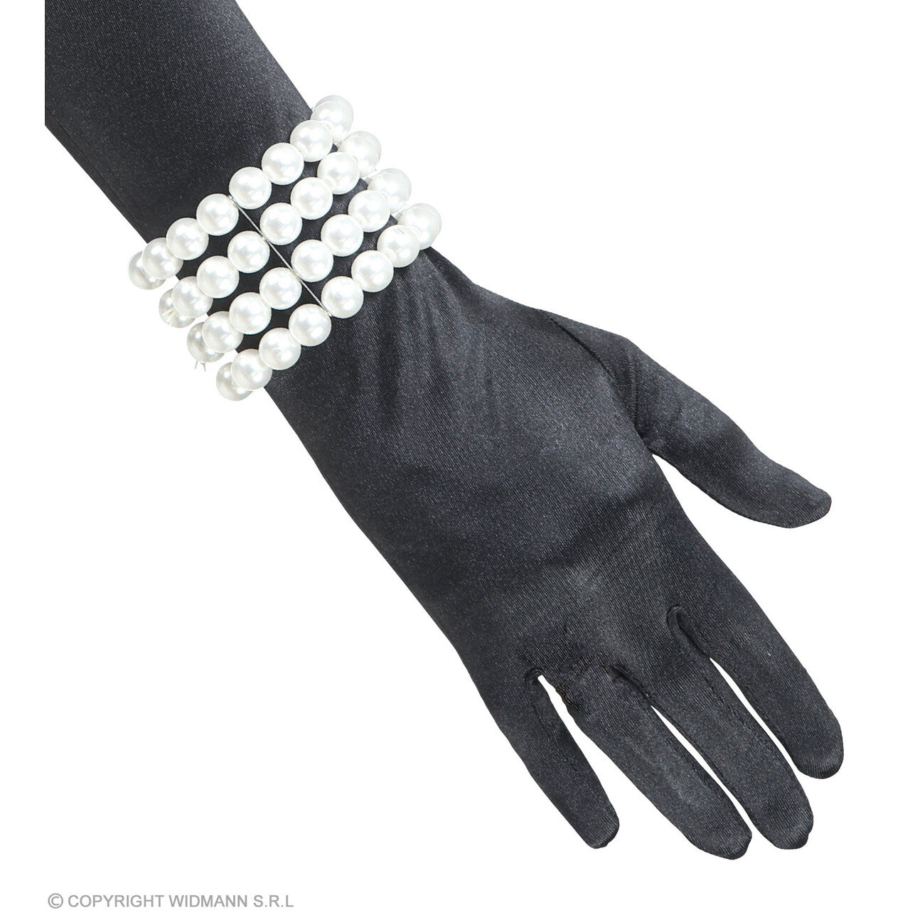 Op deze afbeelding zie je een Accessoires, van het merk Widmann. Brede Parel Armband Flapper