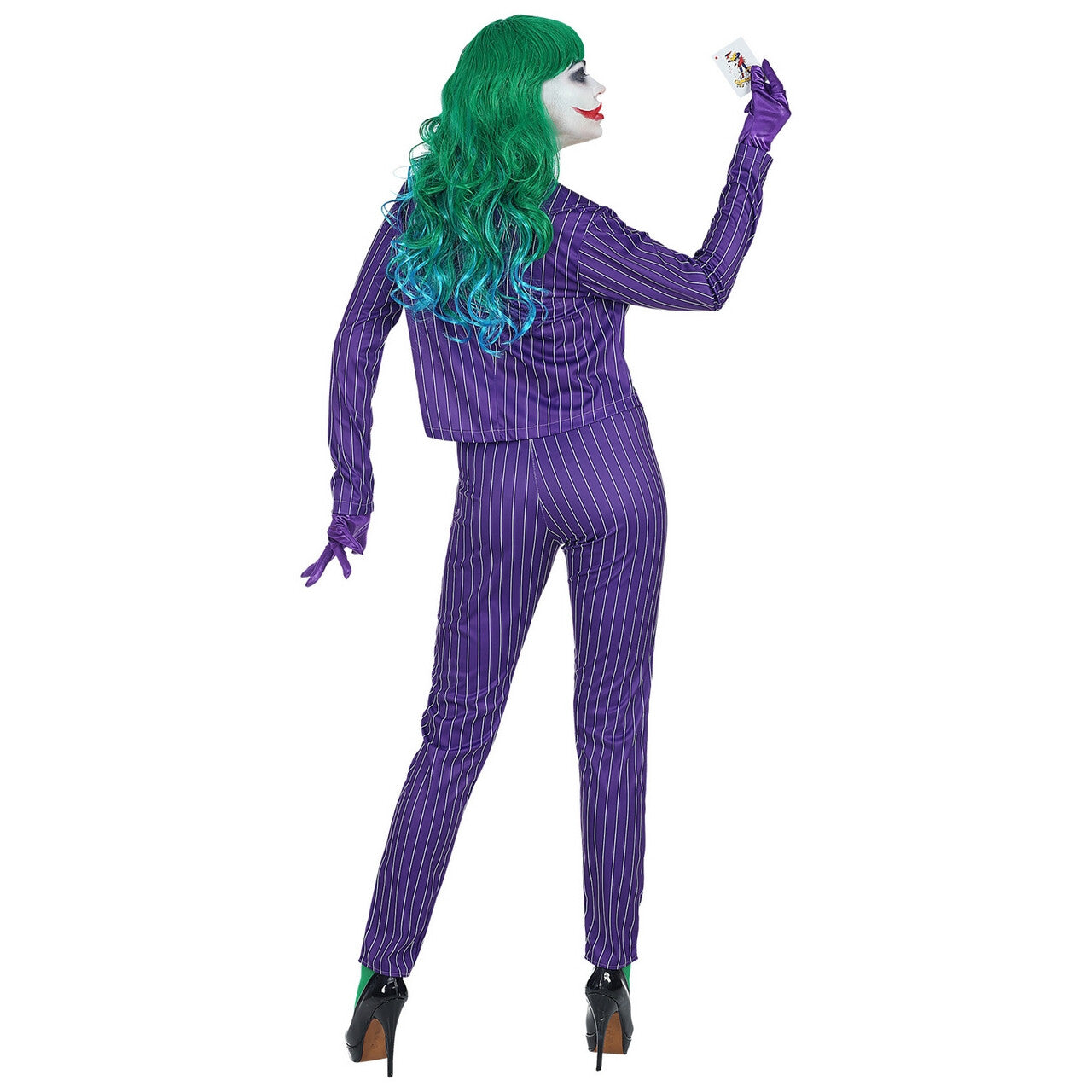 Op deze afbeelding zie je een Kostuums, van het merk Widmann. Zwaar Gestoorde Joker Batman Vrouw Kostuum