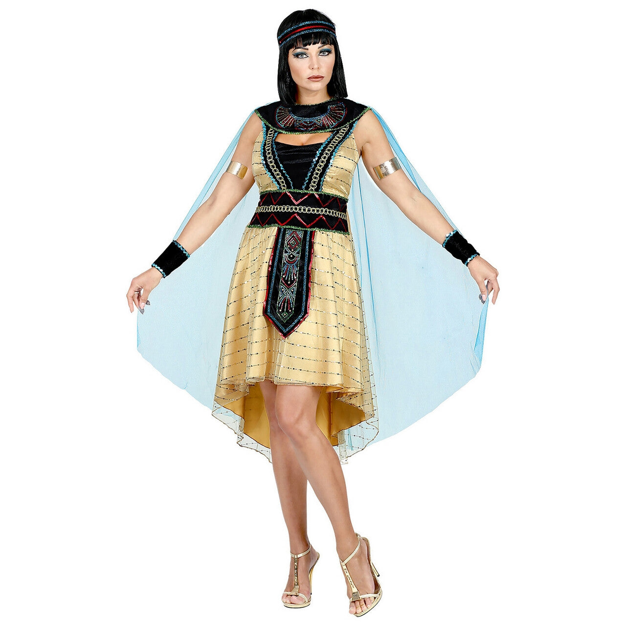 Op deze afbeelding zie je een Kostuums, van het merk Widmann. Egyptische Farao Hatsjepsoet Vrouw Kostuum
