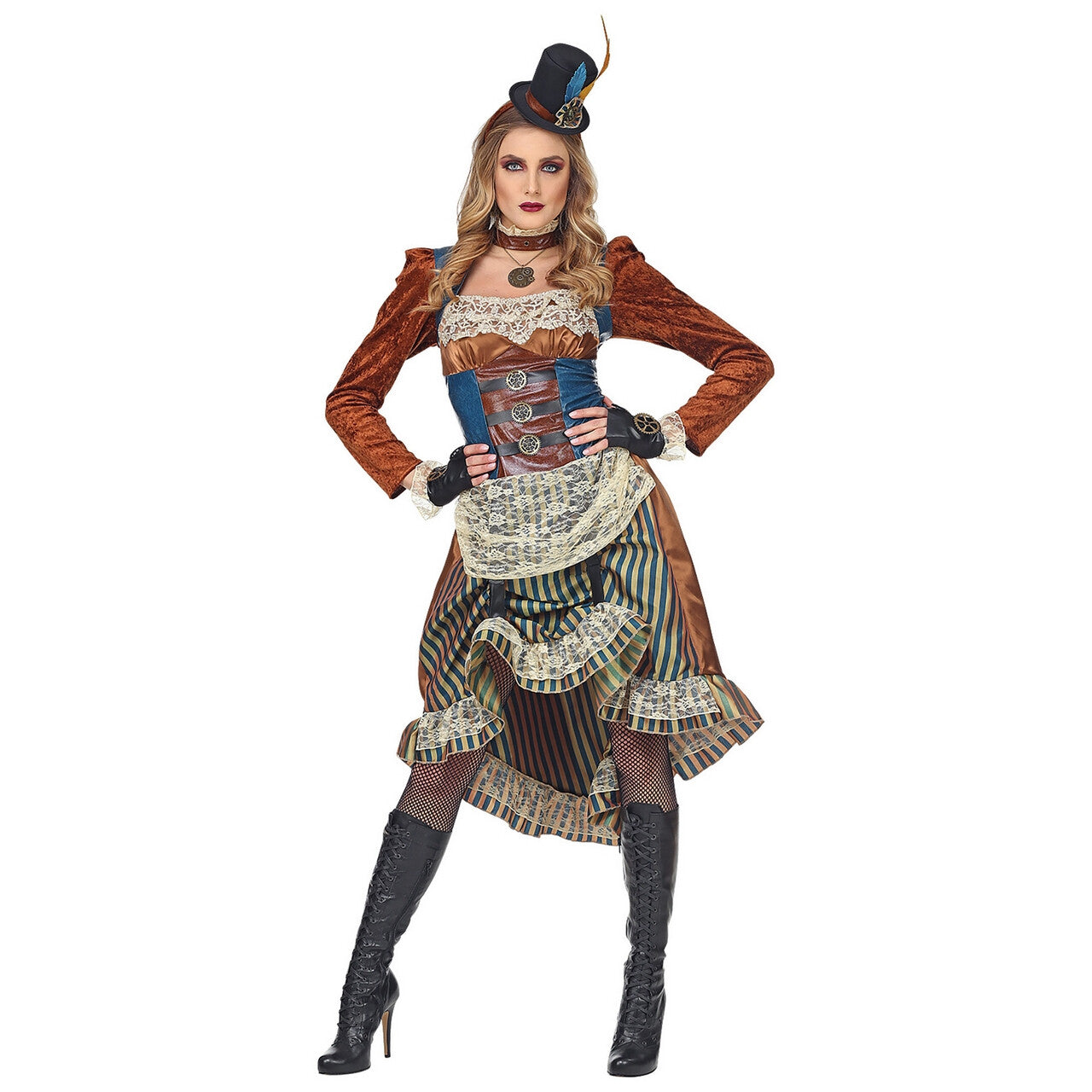 Op deze afbeelding zie je een Kostuums, van het merk Widmann. Chique Steampunk Dame Industrieel Tijdperk Vrouw Kostuum
