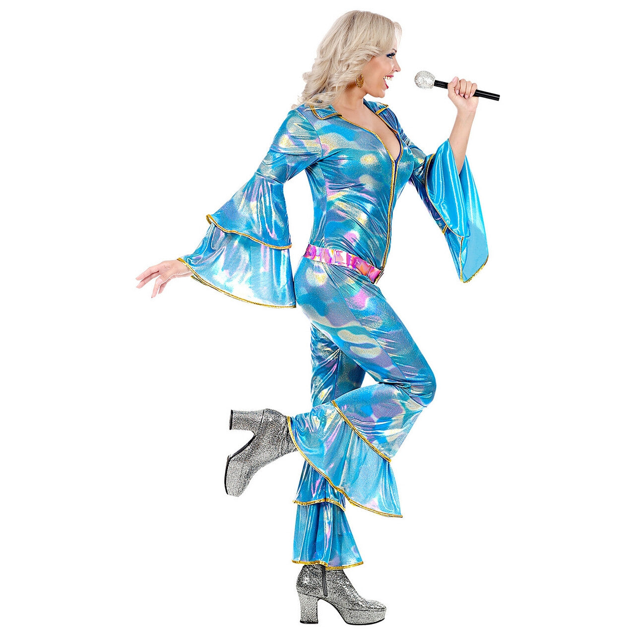 Op deze afbeelding zie je een Kostuums, van het merk Widmann. Agnetha Disco Queen Zweden Vrouw Kostuum