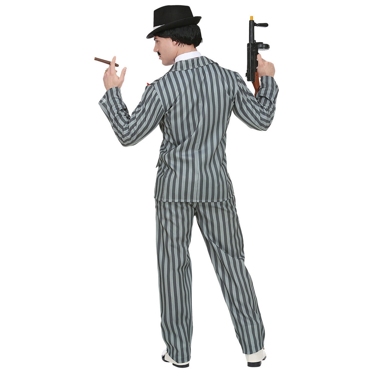 Op deze afbeelding zie je een Kostuums, van het merk Widmann. Originele Krijtstreep Gangster Man Kostuum