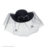 Op deze afbeelding zie je een Accessoires, van het merk Widmann. Zwarte Weduwe Spinnen Hoed Heks