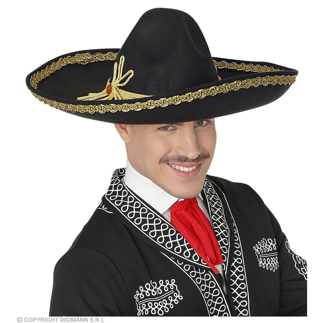 Op deze afbeelding zie je een Accessoires, van het merk Widmann. Manuel Mariachi Sombrero 50 Centimeter