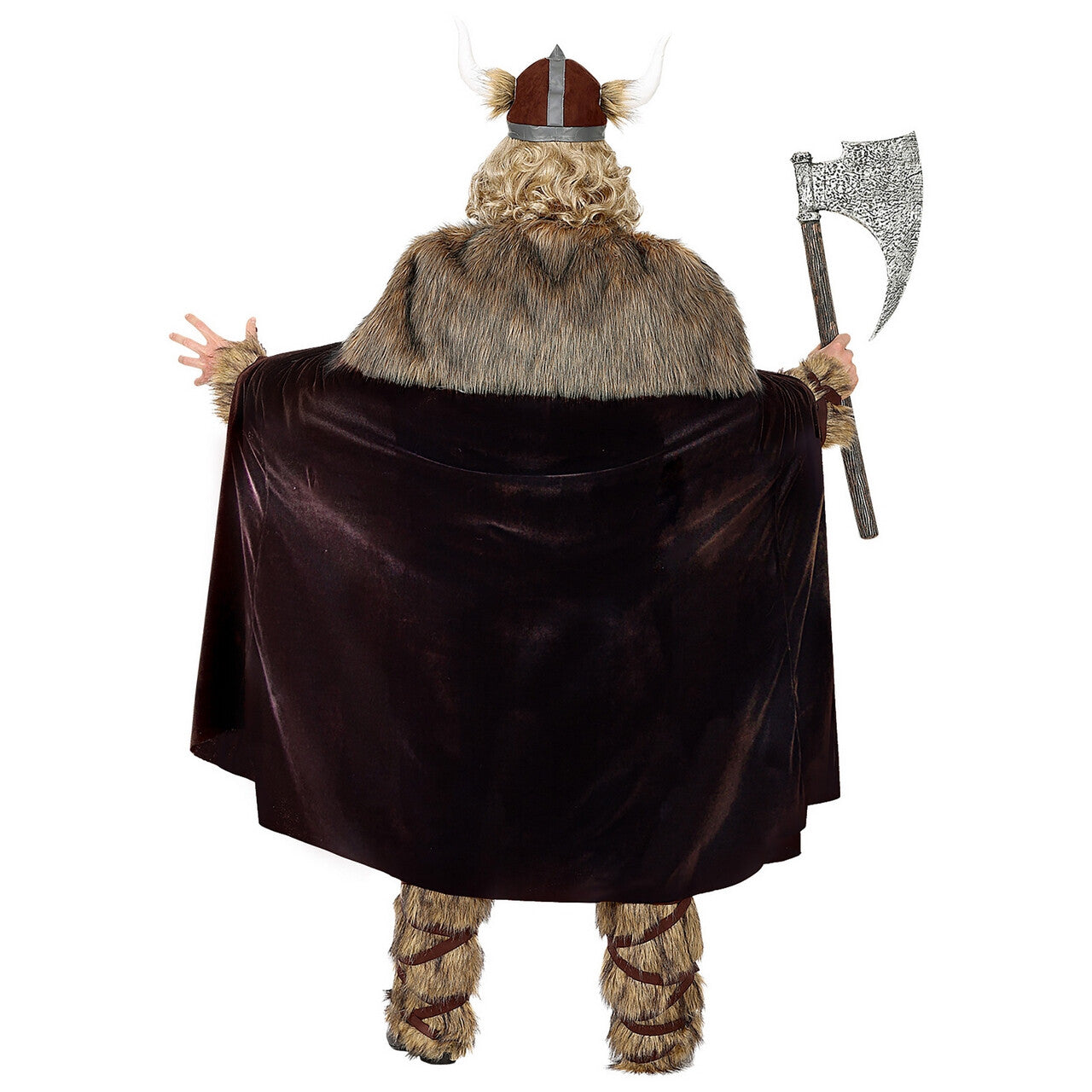 Op deze afbeelding zie je een Kostuums, van het merk Widmann. Barbaarse Middeleeuwse Viking Cape Met Bont Man