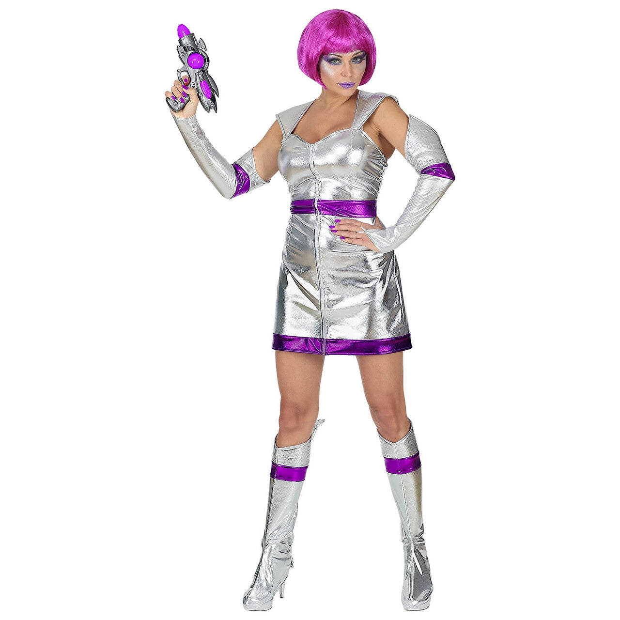 Op deze afbeelding zie je een Kostuums, van het merk Widmann. Science Fiction Dame Ursula Uranus Vrouw Kostuum