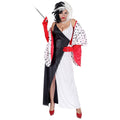 Bösewichtin Cruella Mit Dalmatinerfell-Umhang Damenkostüm