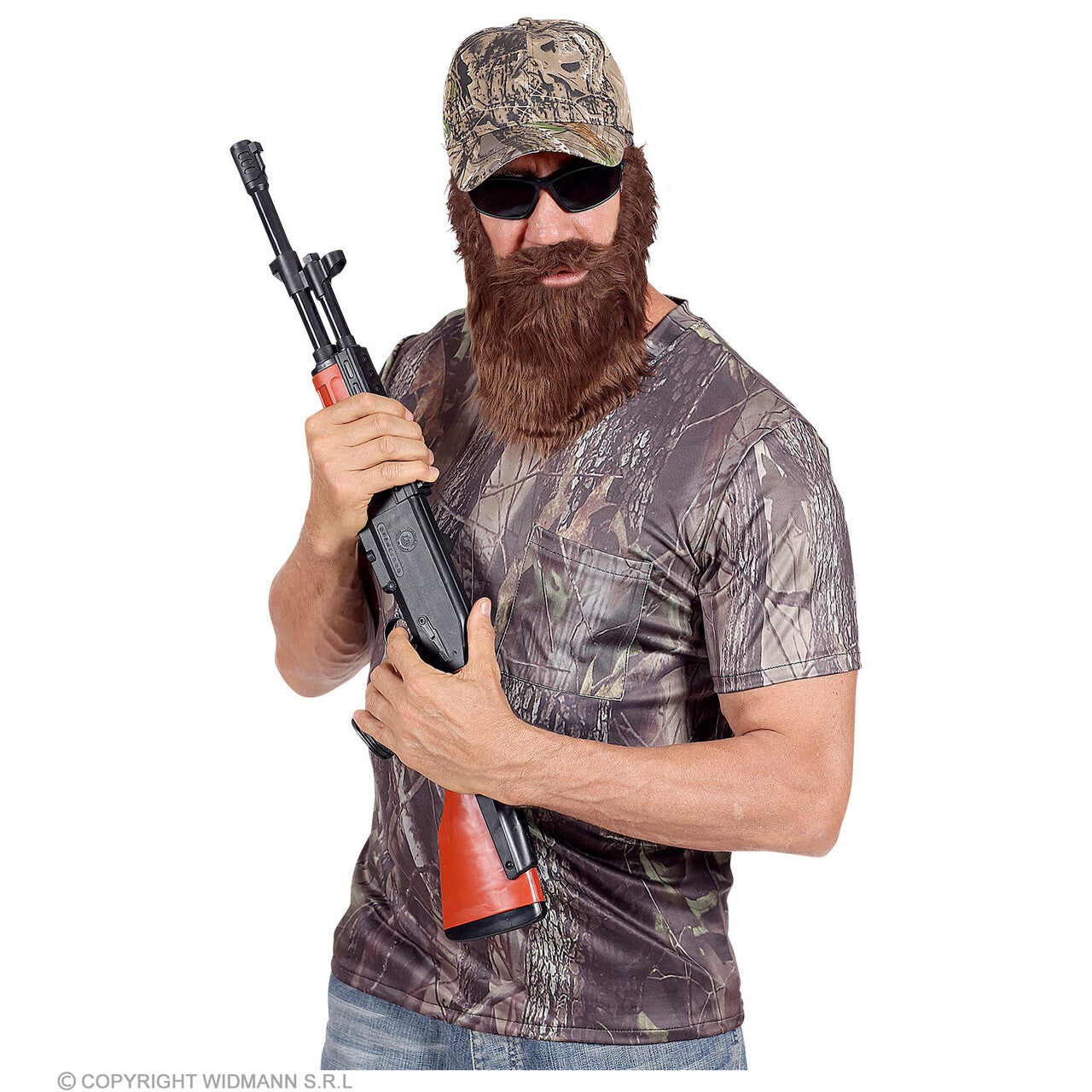 Op deze afbeelding zie je een Kostuums, van het merk Widmann. Camouflage Shirt Jager Canada Met Cap Man