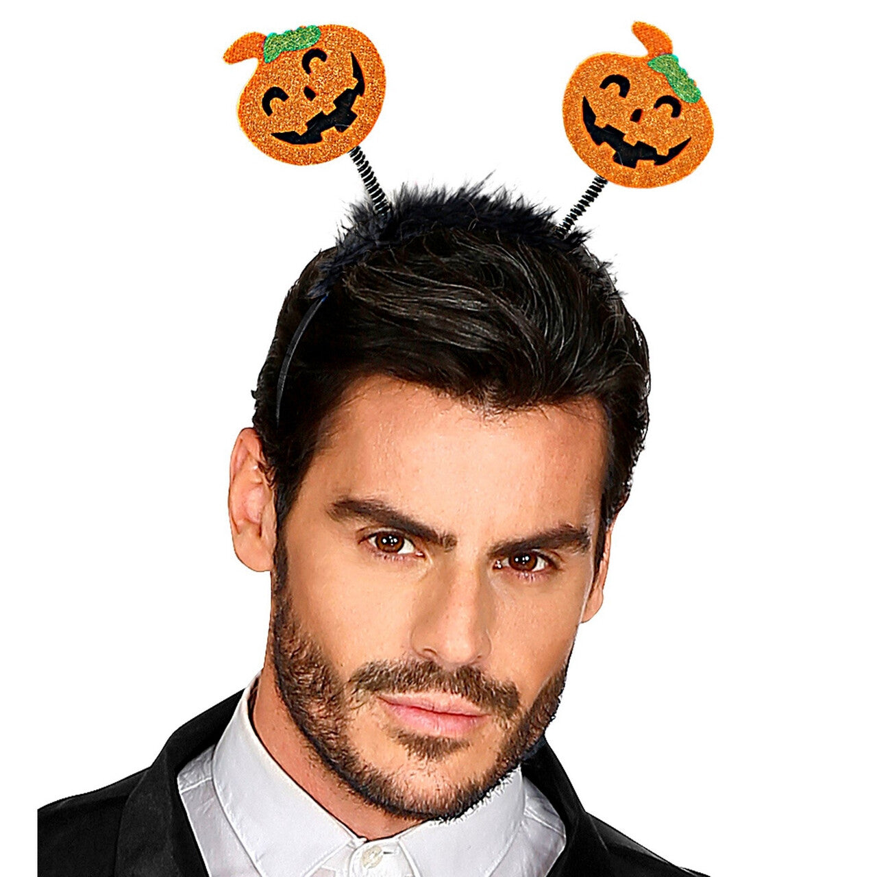 Op deze afbeelding zie je een Accessoires, van het merk Widmann. Bopper Glitter Pompoen En Pluizige Haartjes Halloween
