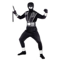Schattenflinker Silber-Schwarzer Ninja Kostüm für Jungen