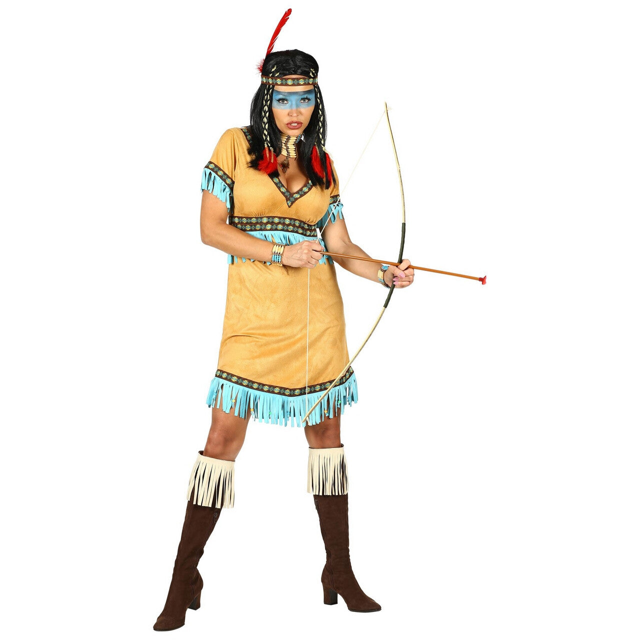 Op deze afbeelding zie je een Kostuums, van het merk Widmann. Flitsende Prairiehond Indiaan Vrouw Kostuum