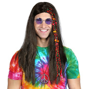 Op deze afbeelding zie je een Accessoires, van het merk Widmann. Pruik Hippie Kraaltjes En Staartjes