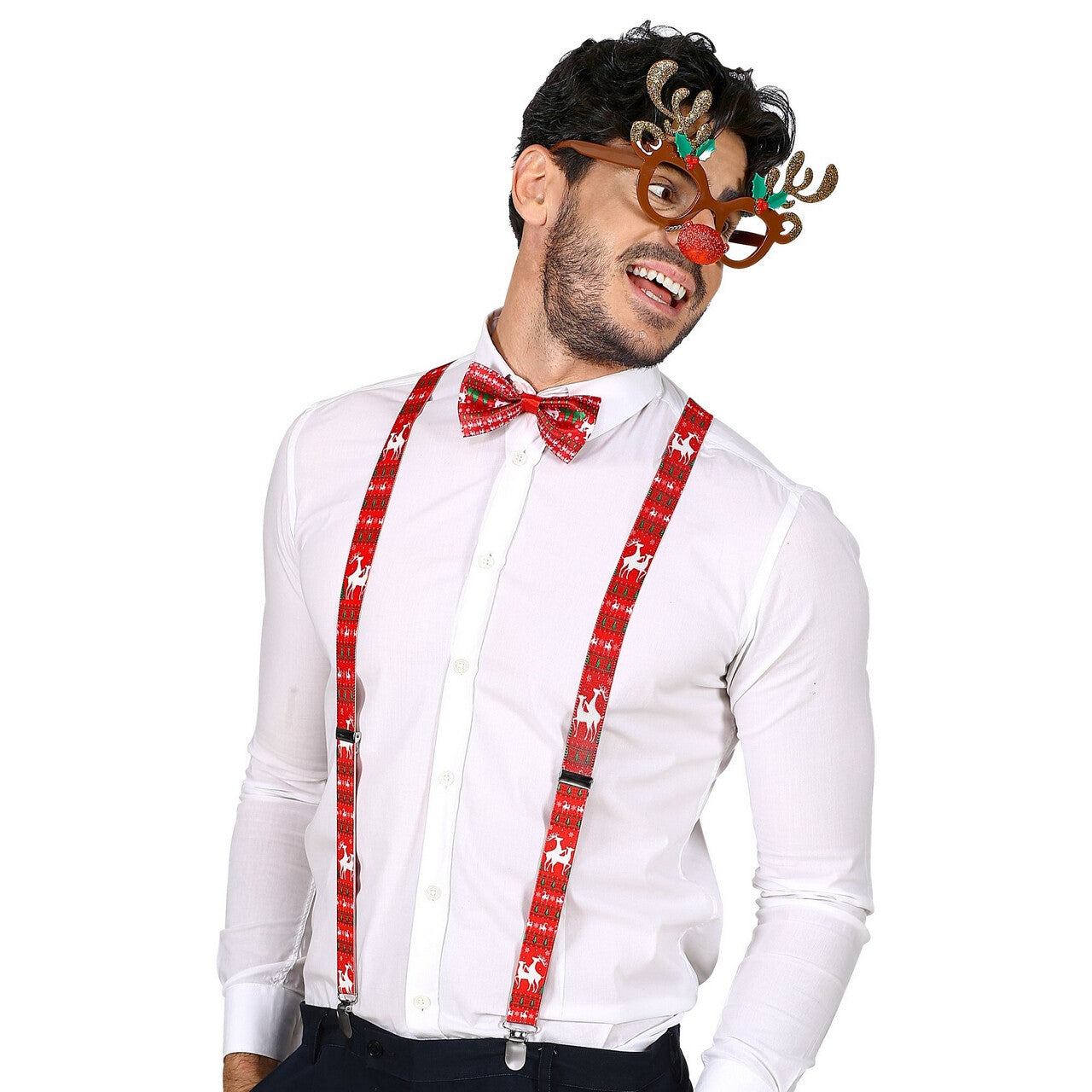 Op deze afbeelding zie je een Accessoires, van het merk Widmann. Kerst Set Dravend Rendier