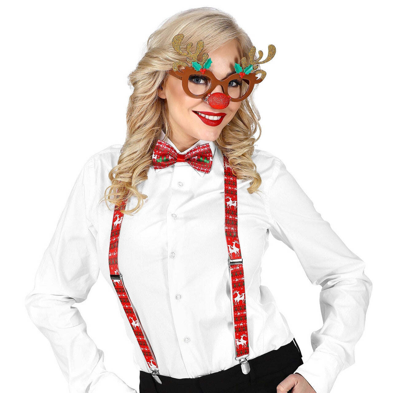 Op deze afbeelding zie je een Accessoires, van het merk Widmann. Kerst Set Dravend Rendier