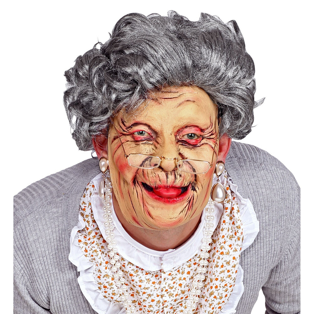 Op deze afbeelding zie je een Accessoires, van het merk Widmann. Masker Oude Vrouw Vol Rimpels