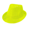 Neongelb Fedora Hut Mit Pailletten
