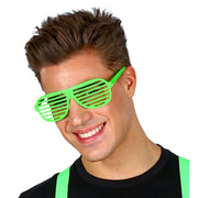 Op deze afbeelding zie je een Accessoires, van het merk Widmann. Tralie Bril Neon Groen