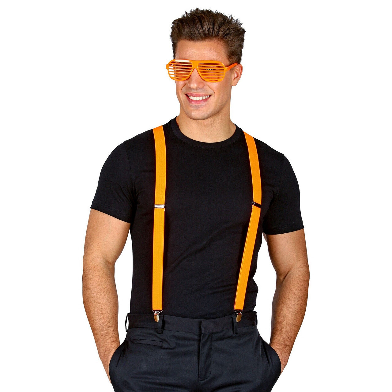 Op deze afbeelding zie je een Accessoires, van het merk Widmann. Bretels Neon Oranje