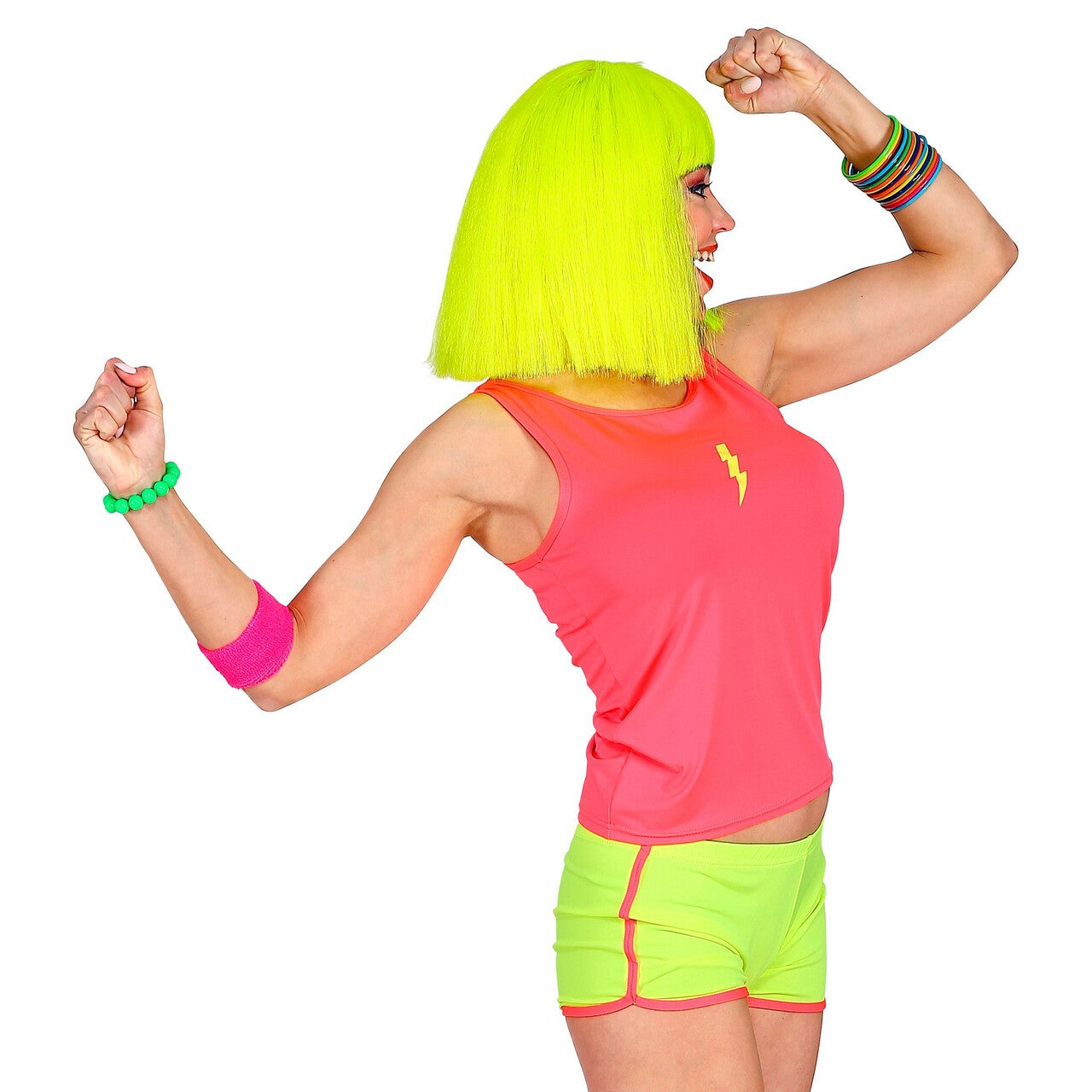 Op deze afbeelding zie je een Kostuums, van het merk Widmann. Tanktop Neon Roze Vrouw