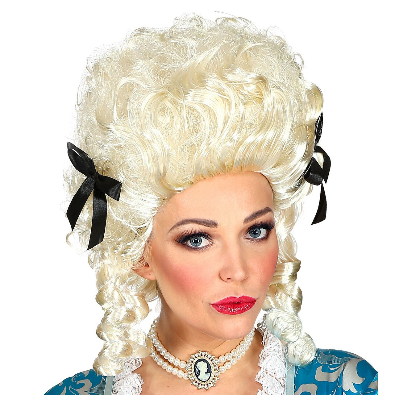 Op deze afbeelding zie je een Accessoires, van het merk Widmann. Pruik Koloniale Vrouw Ivoor