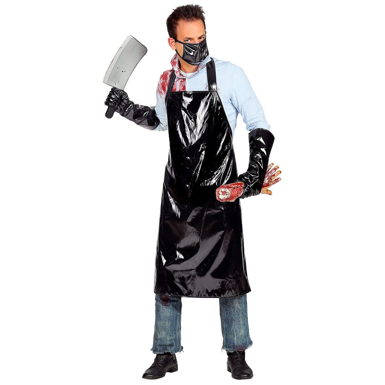 Op deze afbeelding zie je een Kostuums, van het merk Widmann. Horror Slager Halloween Hakker Man Kostuum