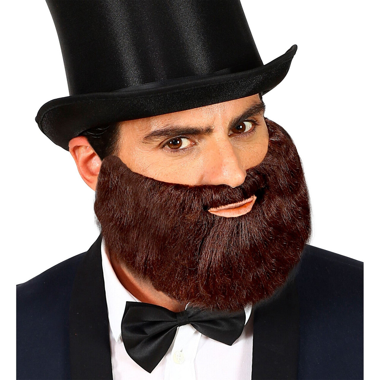 Op deze afbeelding zie je een Accessoires, van het merk Widmann. Volle Baard Met Snor Donkerbruin