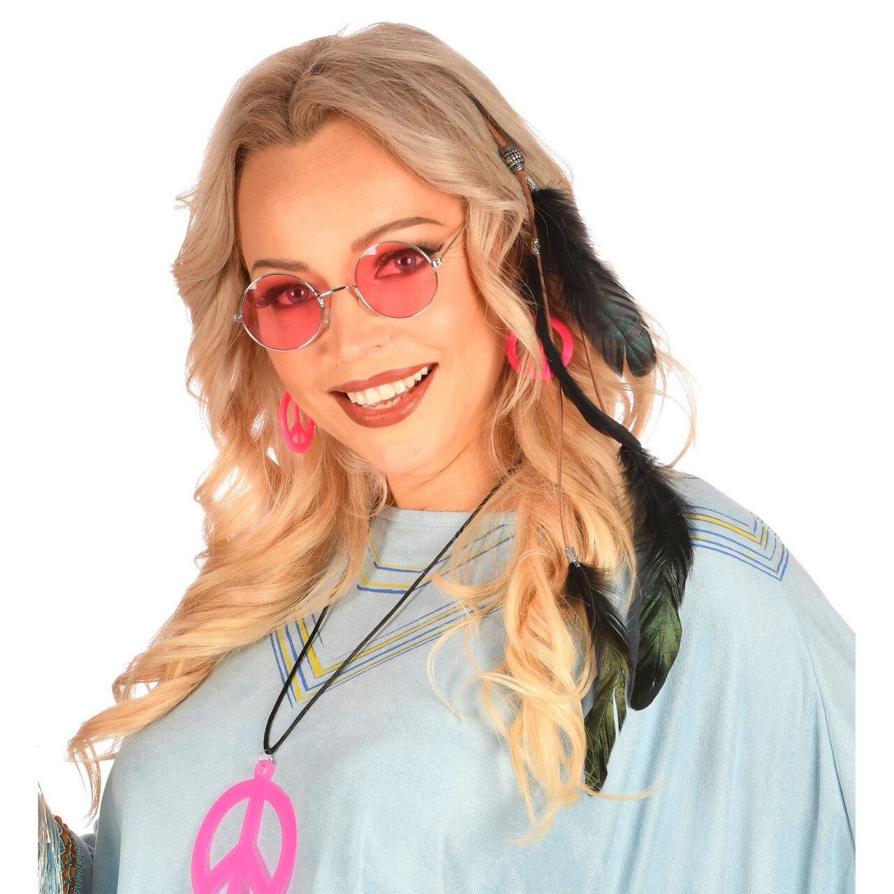 Op deze afbeelding zie je een Accessoires, van het merk Widmann. Haarclip Zwarte Veren Hippie Indiaan