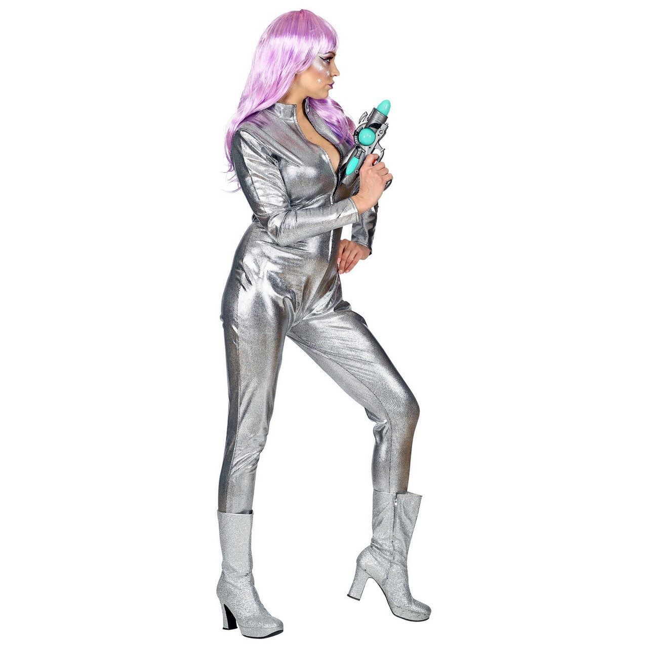 Op deze afbeelding zie je een Kostuums, van het merk Widmann. Space Girl Barbarella Ruimte Vrouw Kostuum