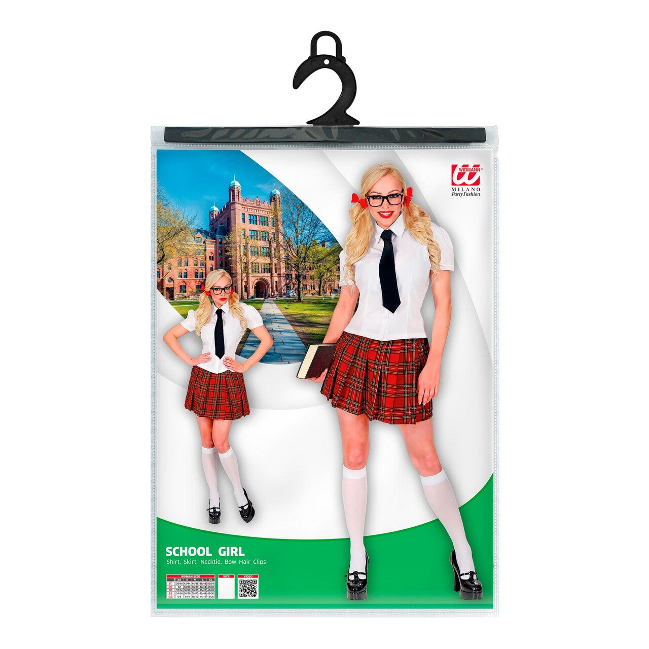 Op deze afbeelding zie je een Kostuums, van het merk Widmann. Nerdy Schoolmeisje Wiskundeklas Vrouw Kostuum