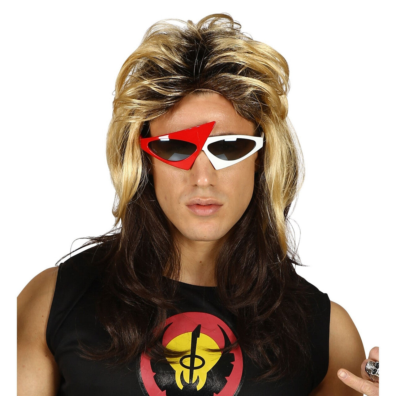 Op deze afbeelding zie je een Accessoires, van het merk Widmann. Jaren 80 Rocker Pruik Bon Jovi