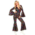 Hippie Disco-Tänzerin 70er Jahre Punkte Jumpsuit Damenkostüm