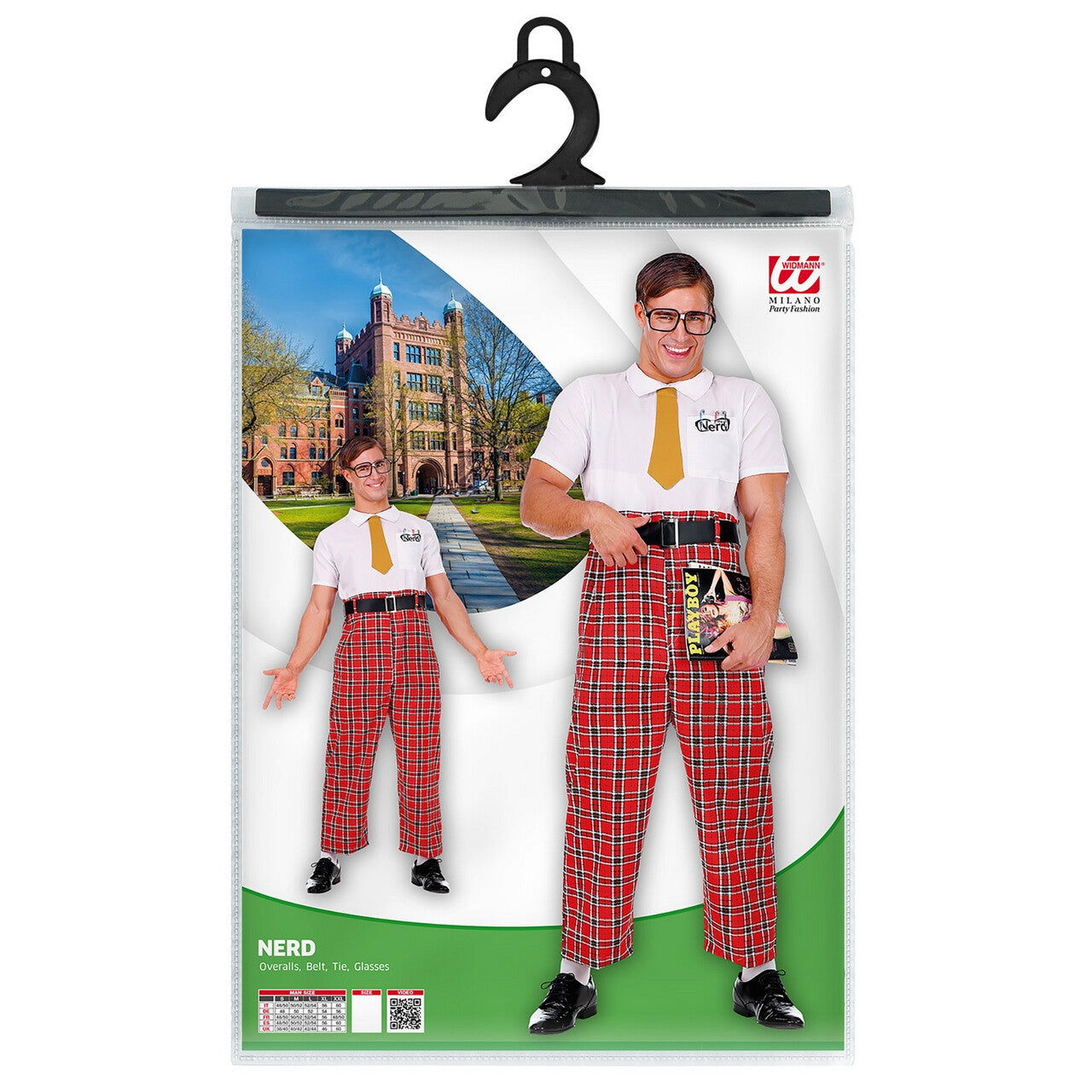 Op deze afbeelding zie je een Kostuums, van het merk Widmann. Te Slim Om Mooi Te Zijn Nerd Man Kostuum