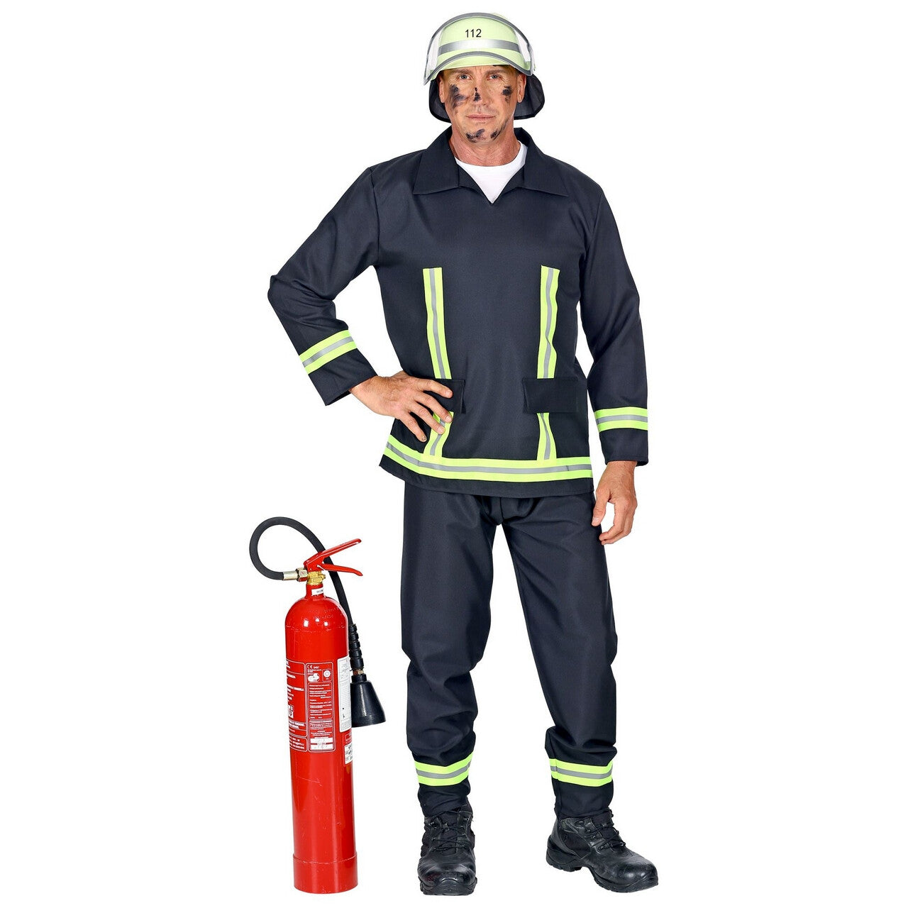 Op deze afbeelding zie je een Kostuums, van het merk Widmann. Brandweerman Feuerwehr Huizenhoge Vlammen Kostuum