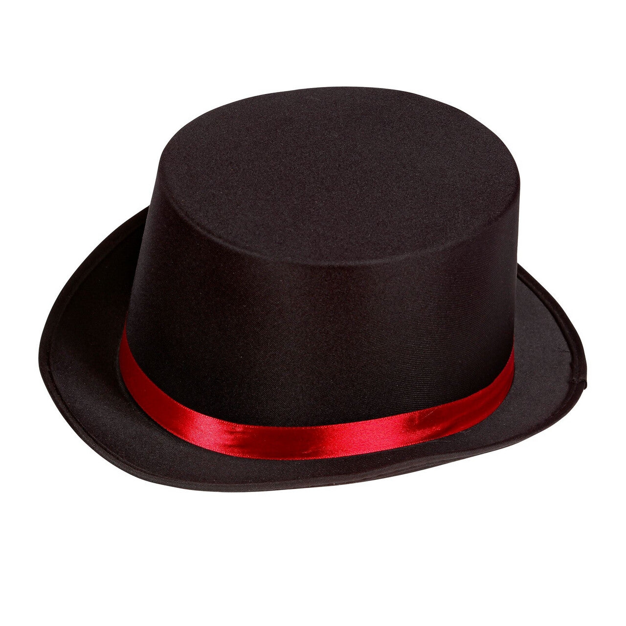 Op deze afbeelding zie je een Accessoires, van het merk Widmann. Hoge Hoed Circusartiest Zwart Met Rode Band