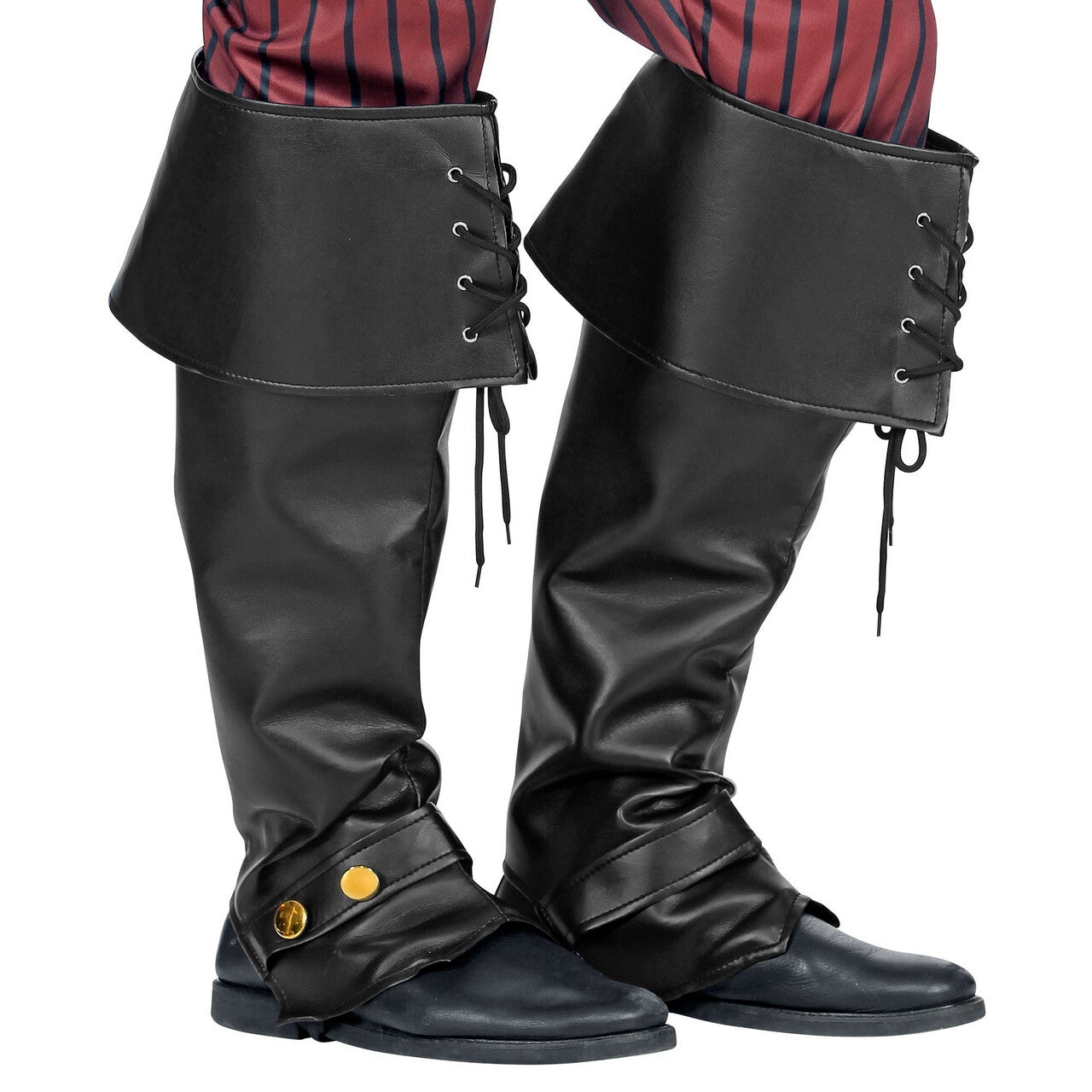 Op deze afbeelding zie je een Accessoires, van het merk Widmann. Zwarte Laarskappen Zilte Zee Piraat