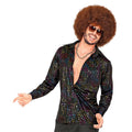 Schwarzes Disco-Punkte-Shirt 70s Herren